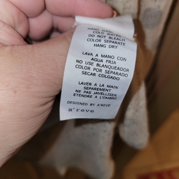 Anthropology A'reve Shirt polka-dot sheer bow on back Gorgeous - Picture 3 of 8